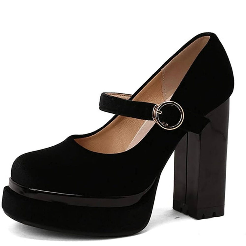 Elegant Black Mary Jane Platform Heels